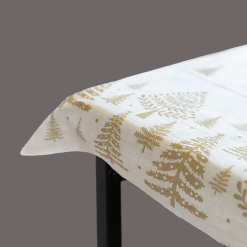 Tovaglia Airlaid in Carta a Secco Monouso Compostabile – Decoro Oro Abeti