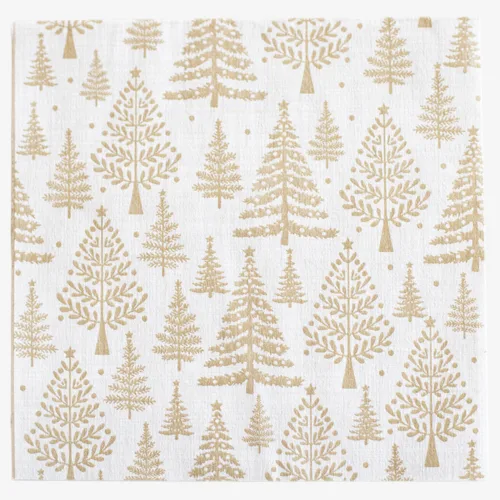 Tovagliolo Airlaid in Carta a Secco Monouso Compostabile – Decoro Oro Abeti