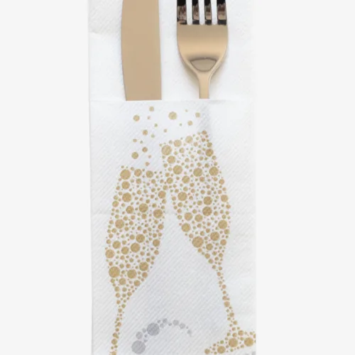 Tovagliolo Tasca Airlaid in Carta a Secco Monouso Compostabile – Bollicine